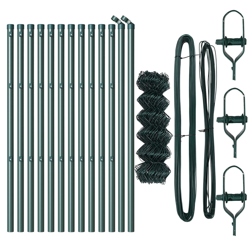 vidaXL Žoga āķis Zaļa 25 x 0,4 m ,60 x 60 mm acs, Tērauds un PVC