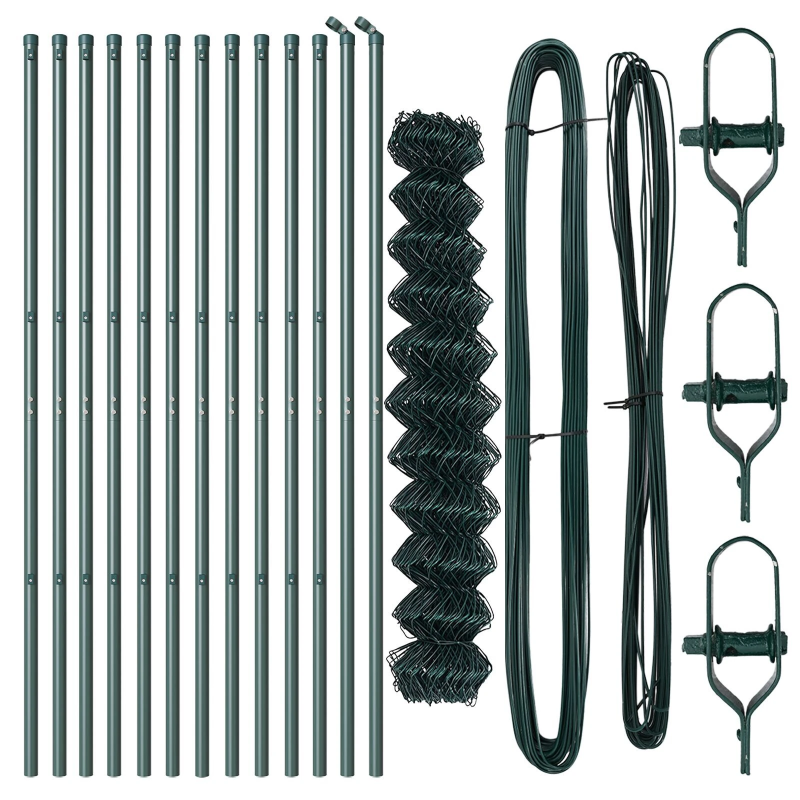 vidaXL Žoga āķis Zaļa 25 x 1,4 m ,60 x 60 mm siets, Tērauds un PVC