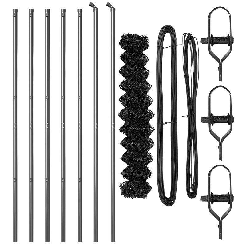 vidaXL Žoga āķis Pelēka 10 x 1,2 m ,40 x 40 mm siets, Tērauds un PVC