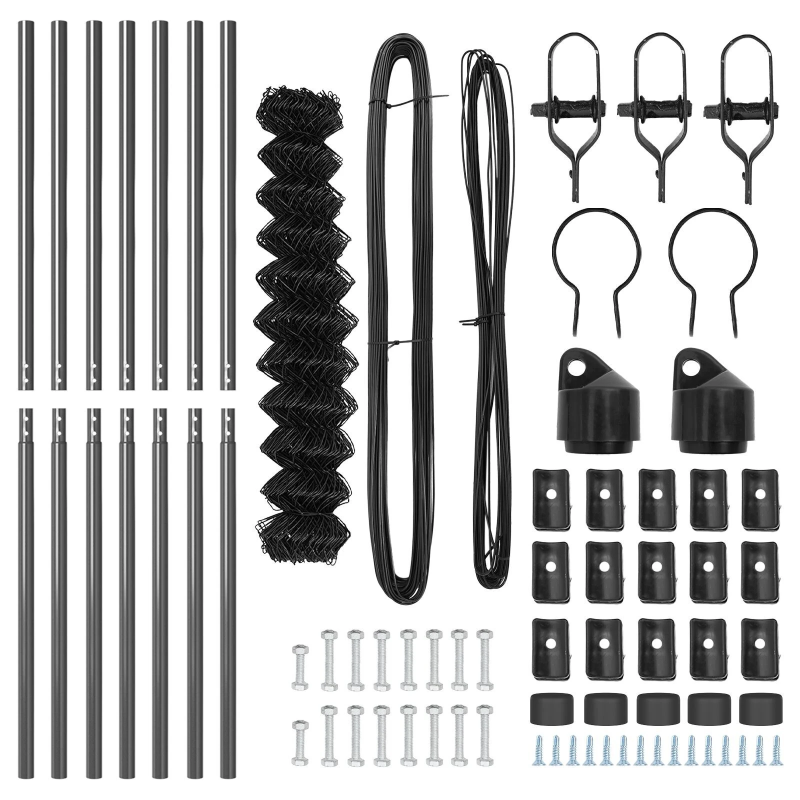 vidaXL Žoga āķis Pelēka 10 x 1,2 m ,40 x 40 mm siets, Tērauds un PVC