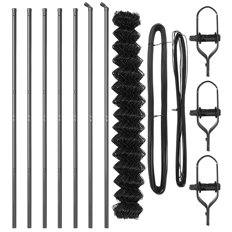 vidaXL Žoga āķis Pelēka 10 x 1,6 m ,40 x 40 mm acs, Tērauds un PVC