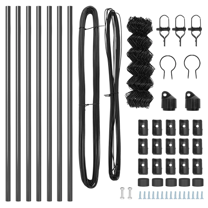 vidaXL Žoga āķis Pelēka 10 x 0,6 m ,60 x 60 mm siets, Tērauds un PVC