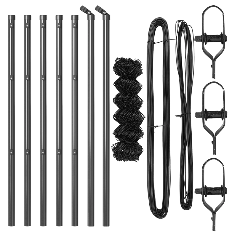 vidaXL Žoga āķis Pelēka 10 x 0,8 m ,60 x 60 mm siets, Tērauds un PVC