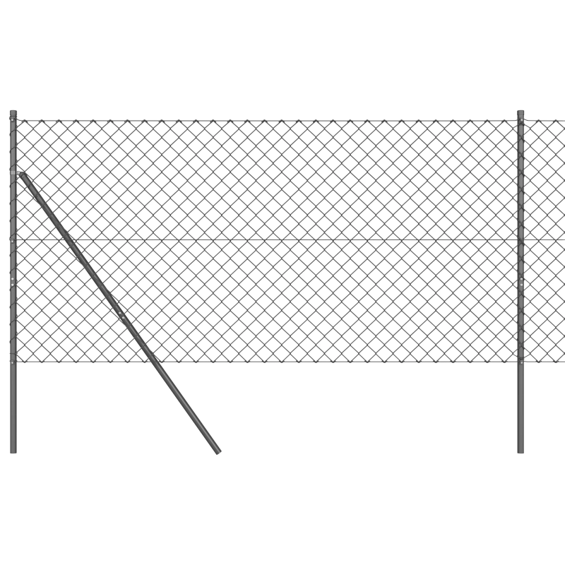 vidaXL Žoga āķis Pelēka 10 x 1 m ,60 x 60 mm acu platums,