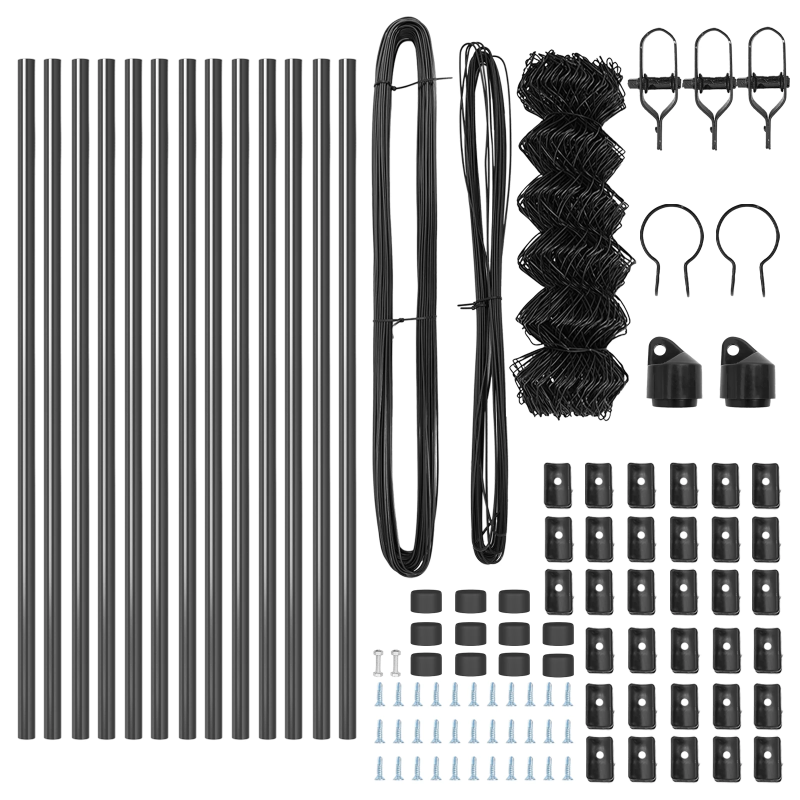 vidaXL Žoga āķis Pelēka 25 x 0,4 m ,40 x 40 mm tīkls, Tērauds un PVC
