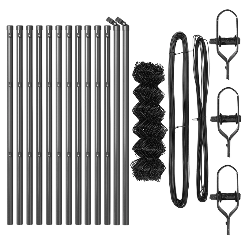 vidaXL Žoga āķis Pelēka 25 x 0,8 m ,60 x 60 mm siets, Tērauds