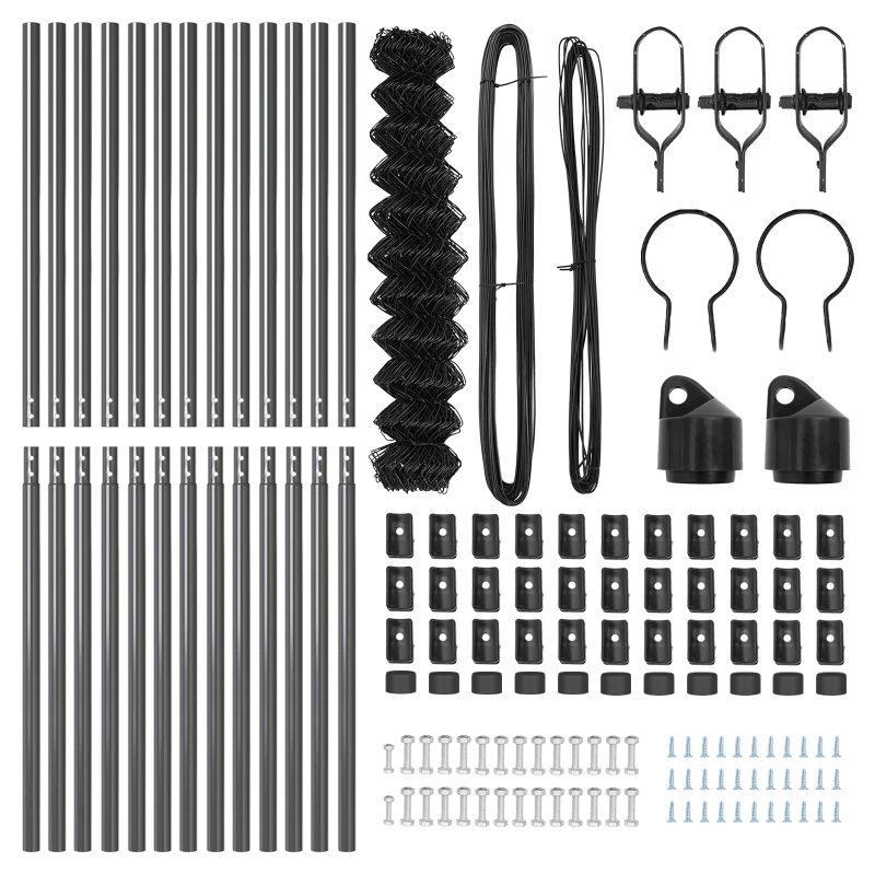 vidaXL Žoga āķis Pelēka 25 x 1,2 m ,60 x 60 mm siets, Tērauds un PVC