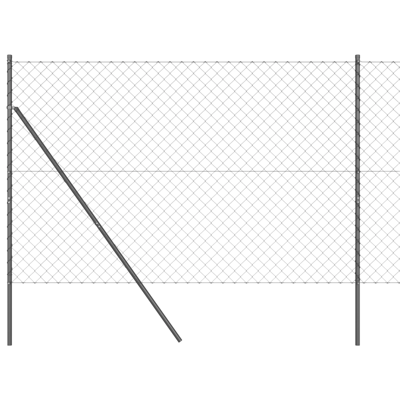 vidaXL Žoga āķis Pelēka 25 x 1,5 m ,60 x 60 mm acs, Tērauds