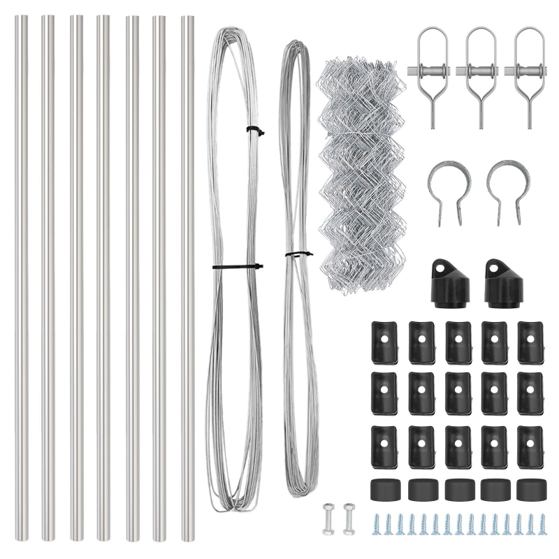 vidaXL Žoga āķis Sudraba 10 x 0,8 m ,60 x 60 mm siets, Tērauds