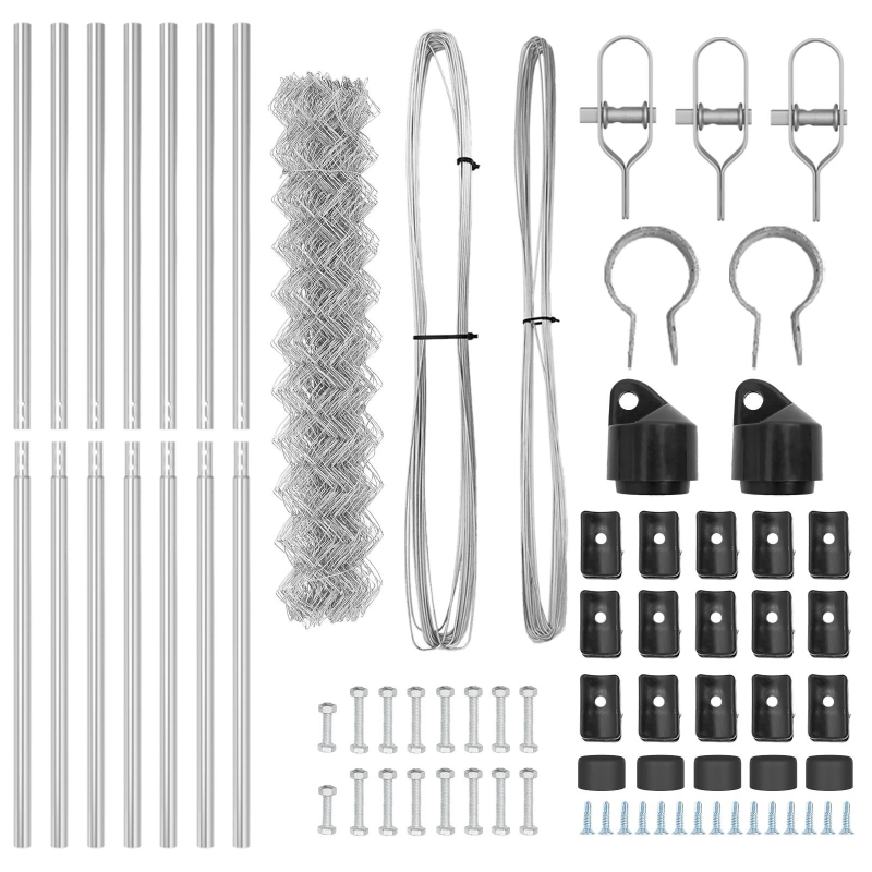 vidaXL Žoga āķis Sudraba 10 x 1,6 m ,60 x 60 mm acs, Tērauds