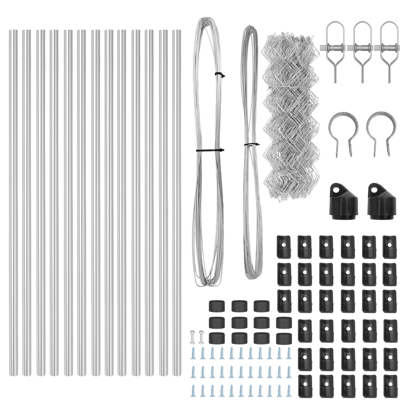 vidaXL Žoga āķis Sudraba 25 x 0,8 m ,40 x 40 mm sieta, Tērauds