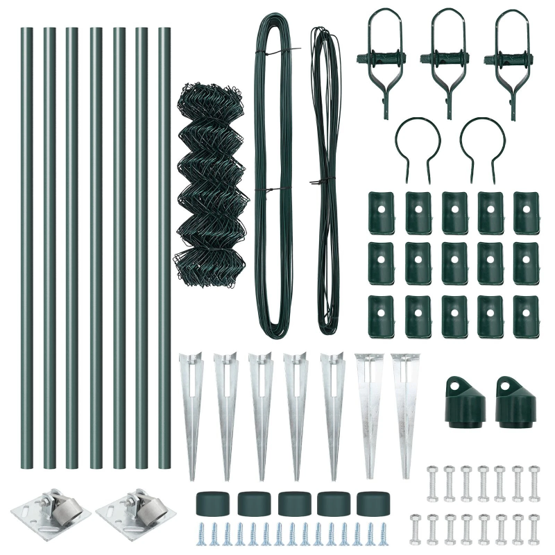 vidaXL Žoga āķis Zaļa 10 x 0,6 m ,40 x 40 mm acu, Tērauds un PVC