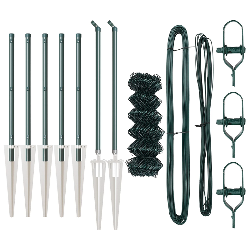 vidaXL Žoga āķis Zaļa 10 x 0,4 m ,60 x 60 mm siets, Tērauds un PVC