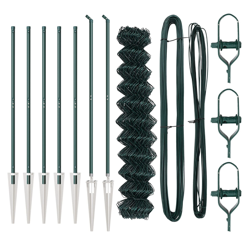 vidaXL Žoga āķis Zaļa 10 x 1,4 m ,60 x 60 mm siets, Tērauds un PVC