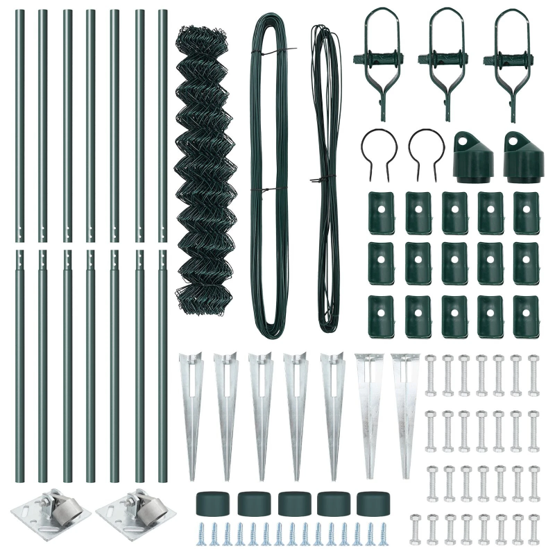 vidaXL Žoga āķis Zaļa 10 x 1,4 m ,60 x 60 mm siets, Tērauds un PVC