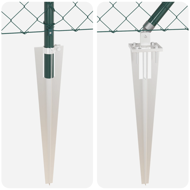 vidaXL Žoga āķis Zaļa 25 x 1,6 m ,60 x 60 mm acs, Tērauds un PVC