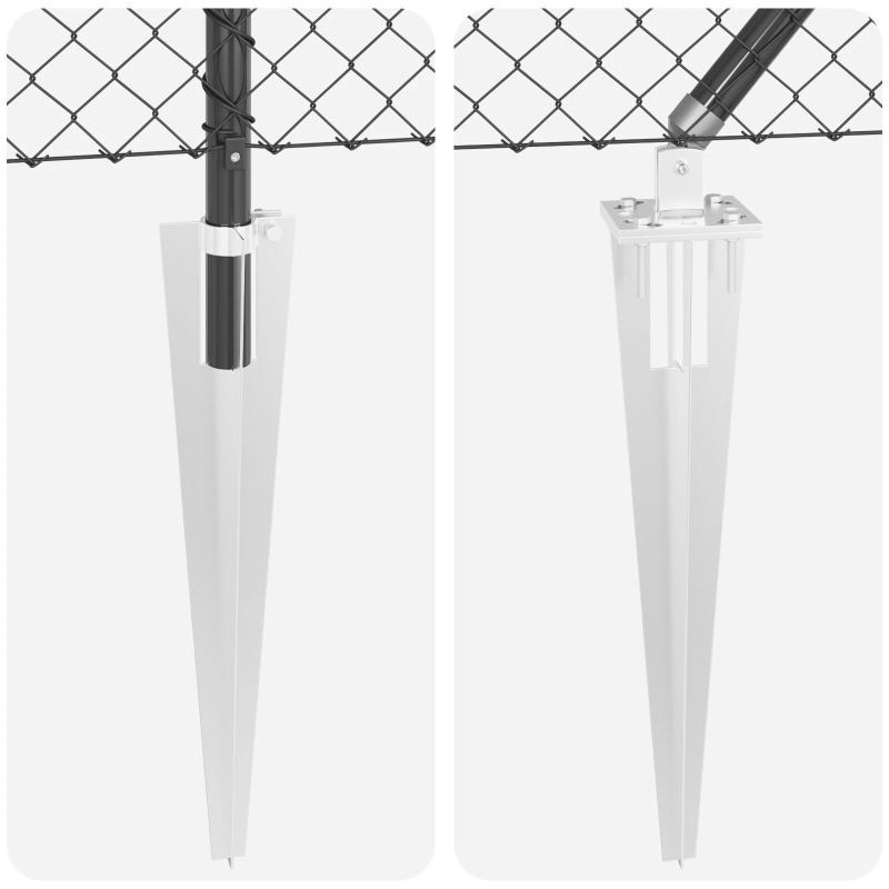 vidaXL Žoga āķis Pelēka 10 x 0,8 m ,40 x 40 mm siets, Tērauds un PVC