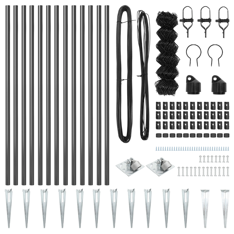 vidaXL Žoga āķis Pelēka 25 x 0,8 m ,60 x 60 mm siets, Tērauds