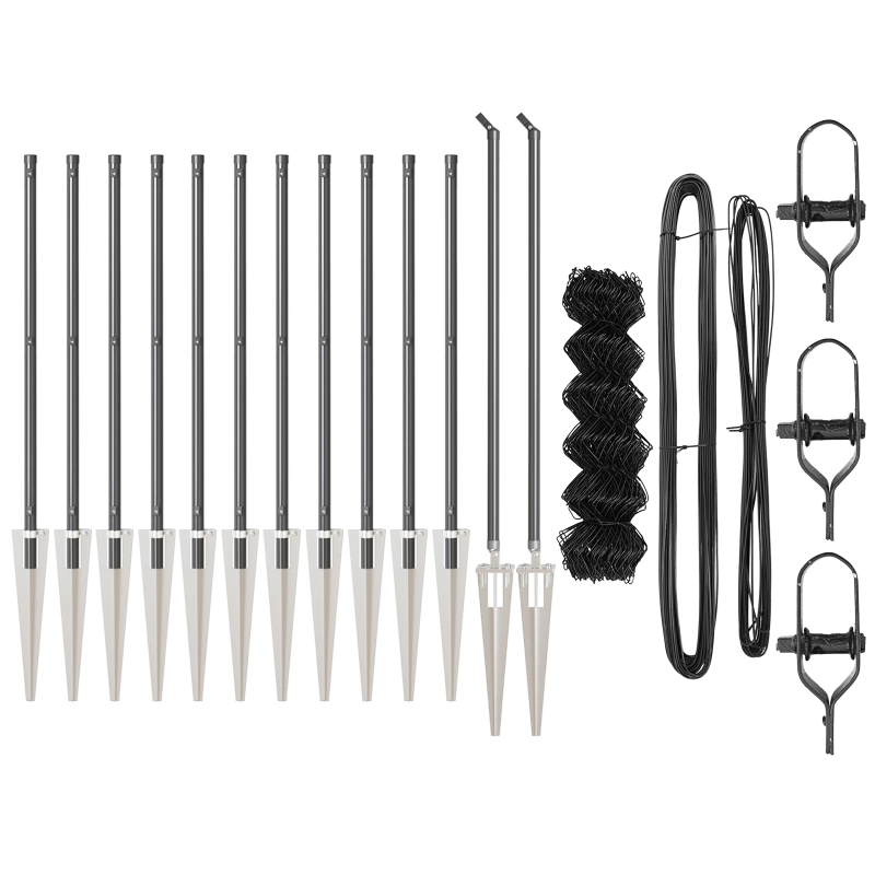 vidaXL Žoga āķis Pelēka 25 x 0,8 m ,60 x 60 mm siets, Tērauds