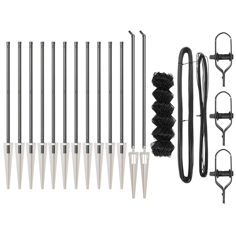 vidaXL Žoga āķis Pelēka 25 x 1 m ,60 x 60 mm acu, Tērauds