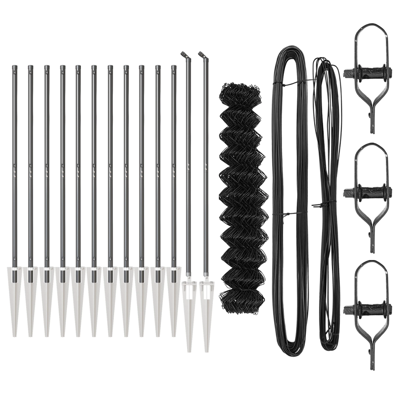 vidaXL Žoga āķis Pelēka 25 x 1,4 m ,60 x 60 mm siets, Tērauds un PVC