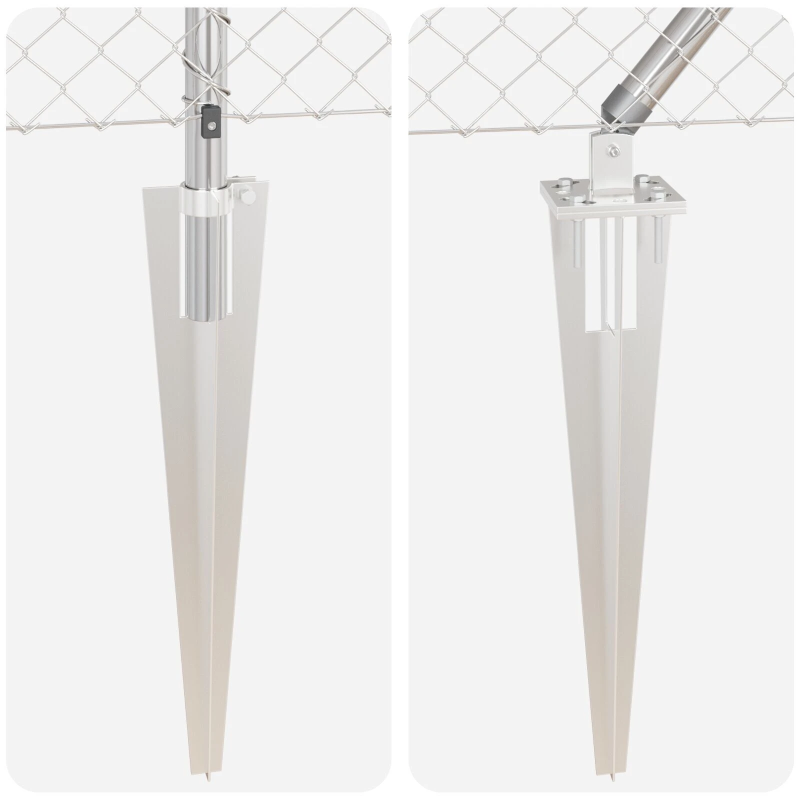 vidaXL Žoga āķis Sudraba 10 x 0,4 m ,40 x 40 mm acs, Tērauds