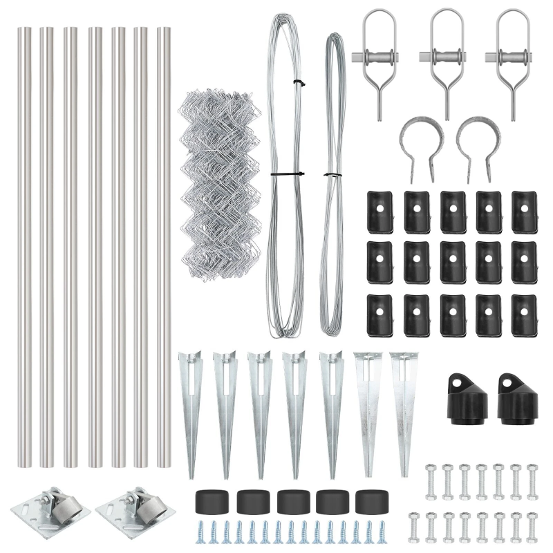 vidaXL Žoga āķis Sudraba 10 x 0,6 m ,40 x 40 mm acu, Tērauds
