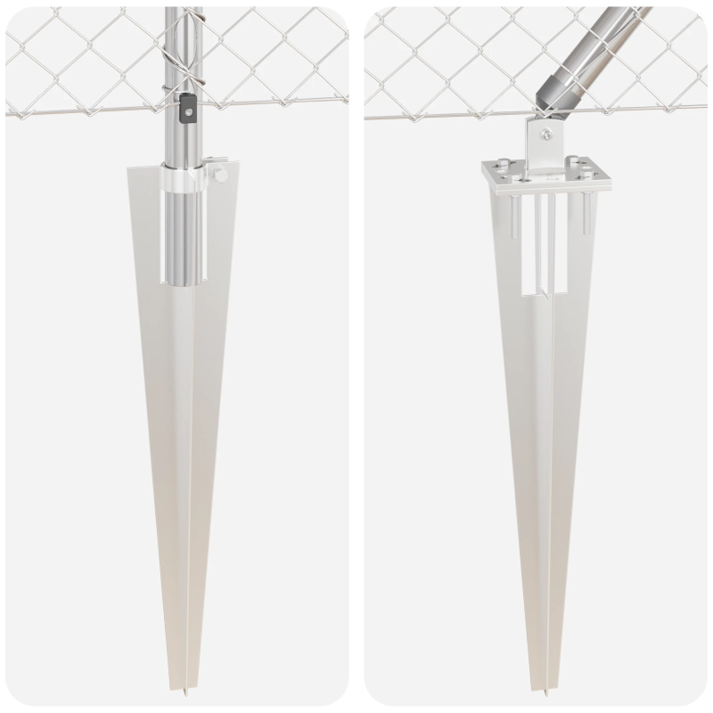 vidaXL Žoga āķis Sudraba 10 x 1,4 m ,40 x 40 mm siets, Tērauds