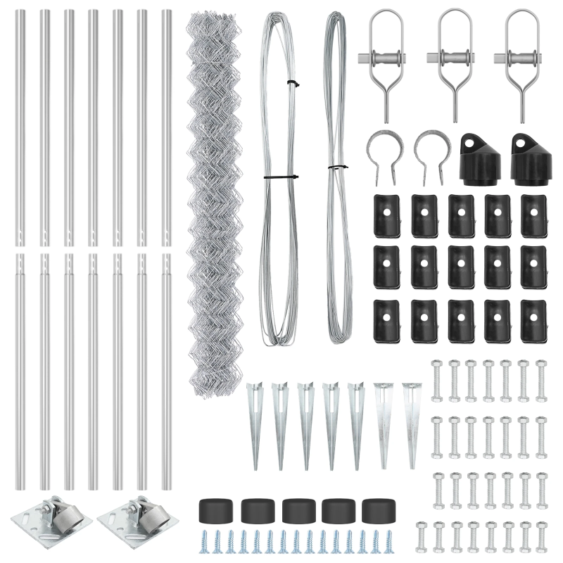 vidaXL Žoga āķis Sudraba 10 x 1,5 m ,60 x 60 mm acs, Tērauds