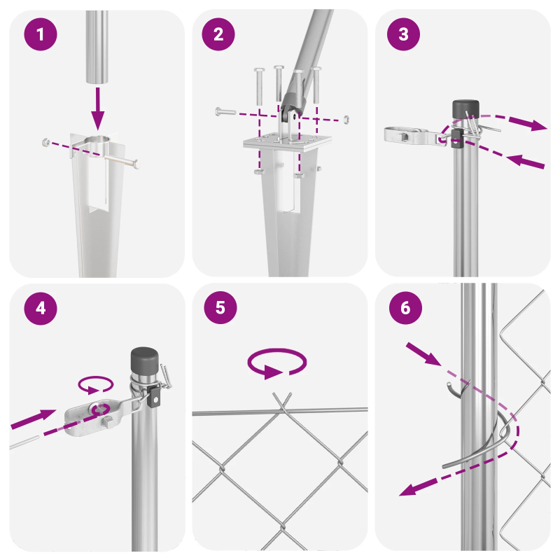 vidaXL Žoga āķis Sudraba 10 x 1,6 m ,60 x 60 mm acs, Tērauds
