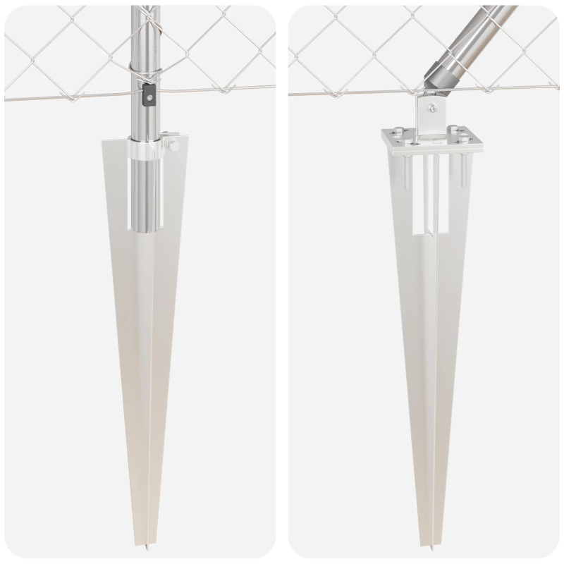 vidaXL Žoga āķis Sudraba 25 x 0,6 m ,60 x 60 mm siets, Tērauds