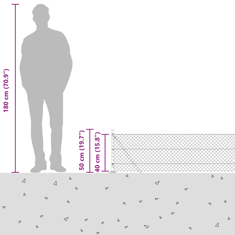 vidaXL Žoga āķis Zaļa 10 x 0,4 m ,40 x 40 mm acs, Tērauds un PVC