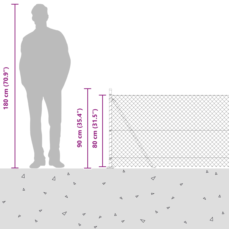 vidaXL Žoga āķis Zaļa 10 x 0,8 m ,40 x 40 mm siets, Tērauds un PVC