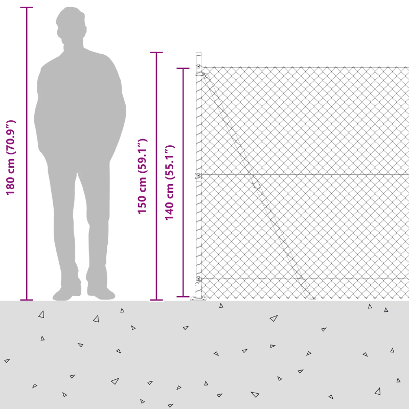 vidaXL Žoga āķis Zaļa 10 x 1,4 m ,40 x 40 mm siets, Tērauds un PVC