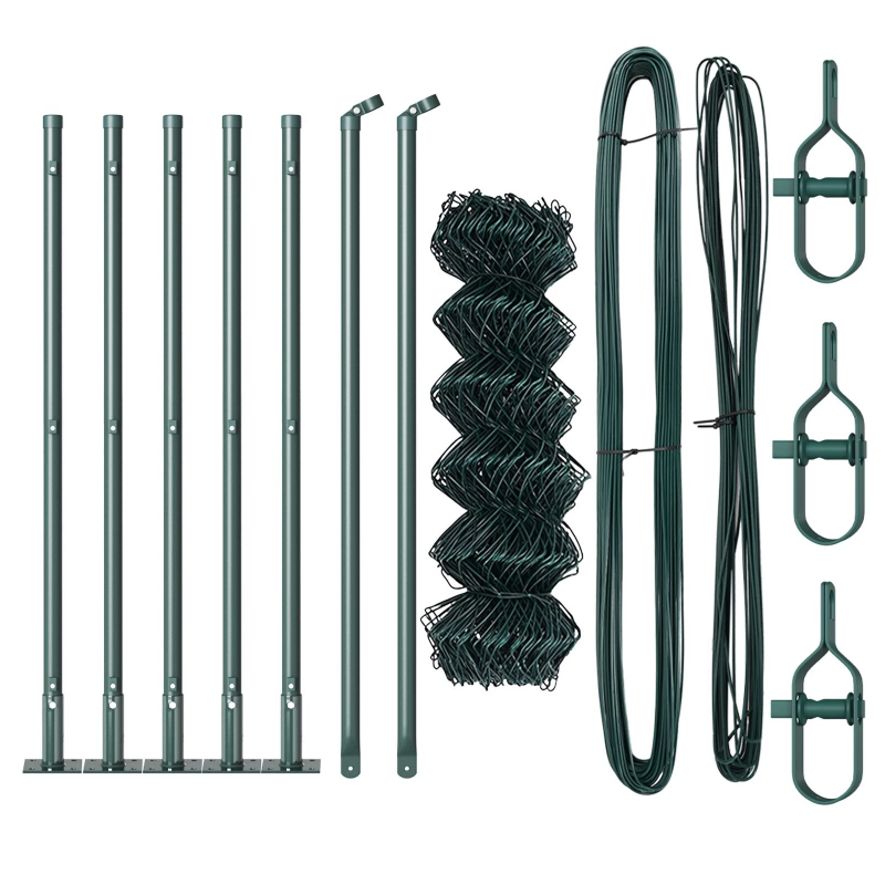 vidaXL Žoga āķis Zaļa 10 x 0,4 m ,60 x 60 mm siets, Tērauds un PVC