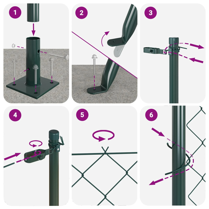 vidaXL Žoga āķis Zaļa 10 x 0,6 m ,60 x 60 mm siets, Tērauds un PVC