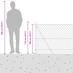 vidaXL Žoga āķis Zaļa 10 x 1 m ,60 x 60 mm acu platums, Tērauds un PVC