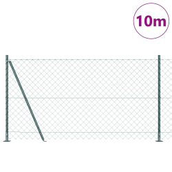 vidaXL Žoga āķis Zaļa 10 x 1,2 m ,60 x 60 mm siets, Tērauds un PVC