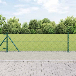 vidaXL Žoga āķis Zaļa 25 x 0,6 m ,60 x 60 mm siets, Tērauds un PVC