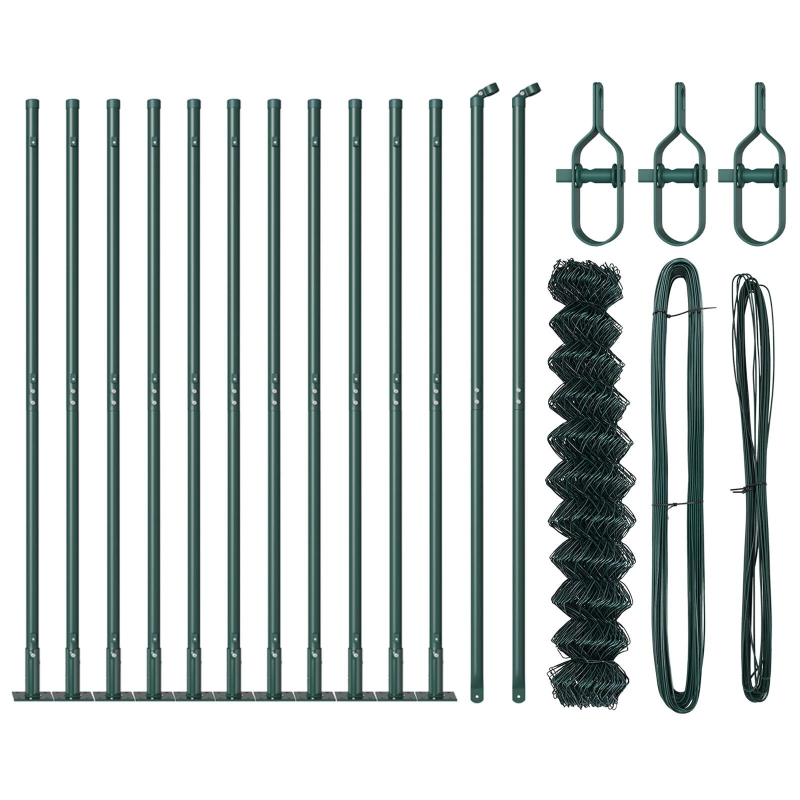 vidaXL Žoga āķis Zaļa 0,8 x 25 m ,60 x 60 mm siets, Tērauds