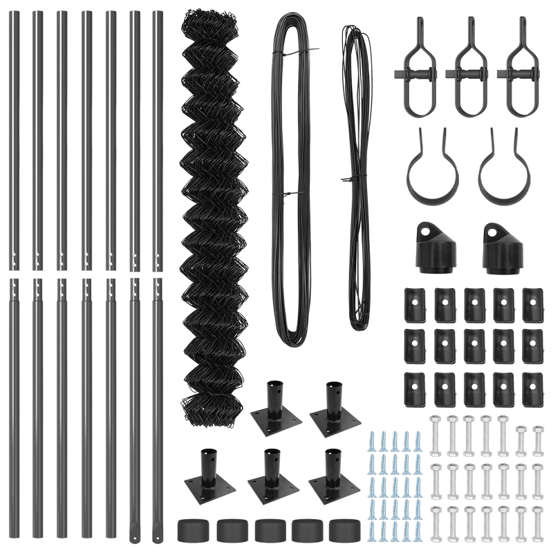 vidaXL Žoga āķis Pelēka 10 x 1,6 m ,40 x 40 mm acs, Tērauds un PVC