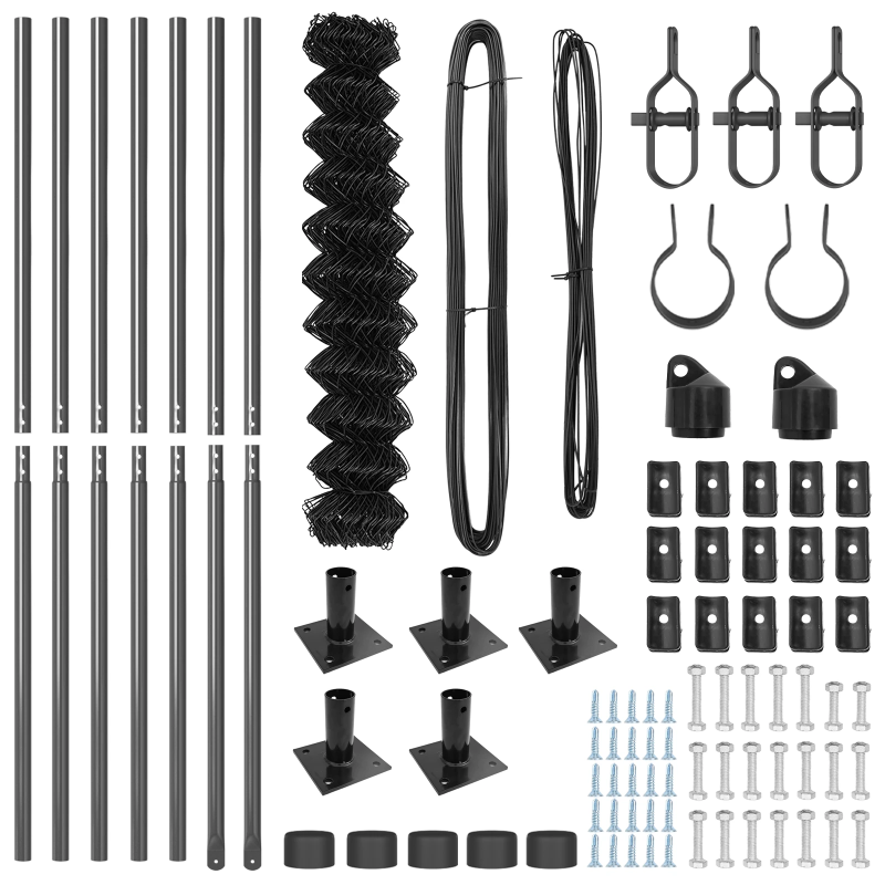 vidaXL Žoga āķis Pelēka 10 x 1 m ,60 x 60 mm acu platums,