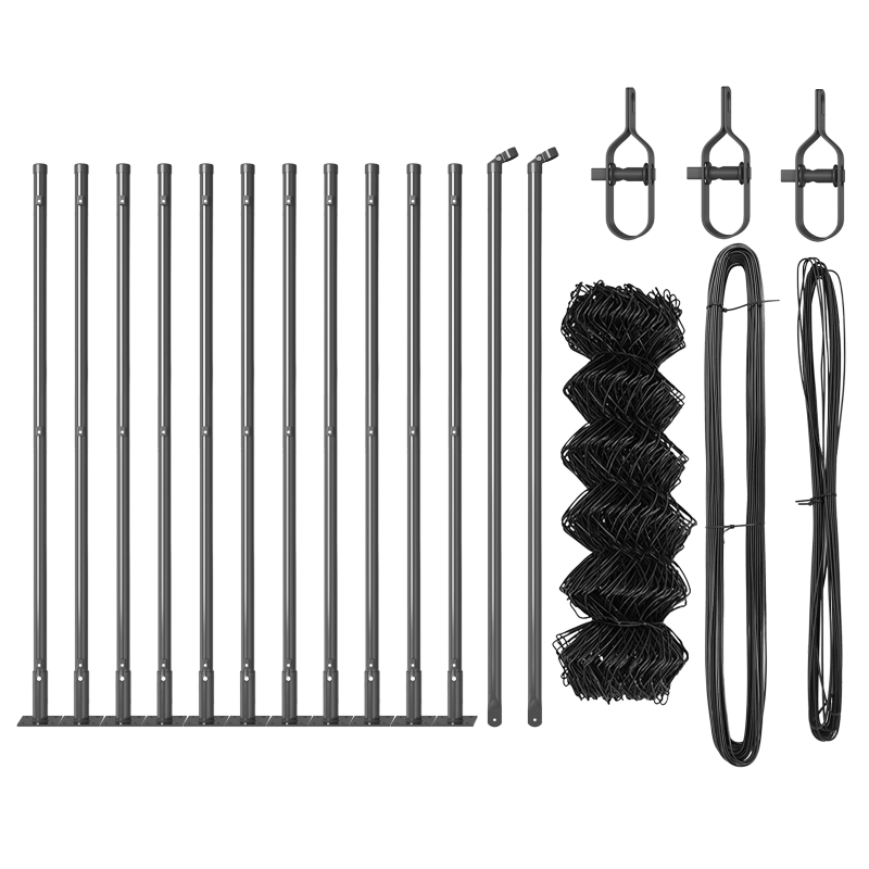 vidaXL Žoga āķis Pelēka 25 x 0,6 m ,40 x 40 mm acs, Tērauds un PVC