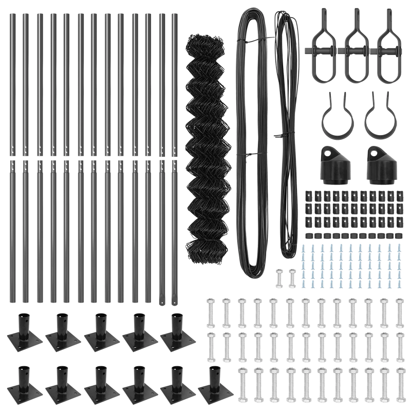 vidaXL Žoga āķis Pelēka 25 x 1 m ,60 x 60 mm acu, Tērauds