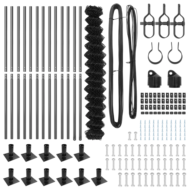 vidaXL Žoga āķis Pelēka 25 x 1,5 m ,60 x 60 mm acs, Tērauds