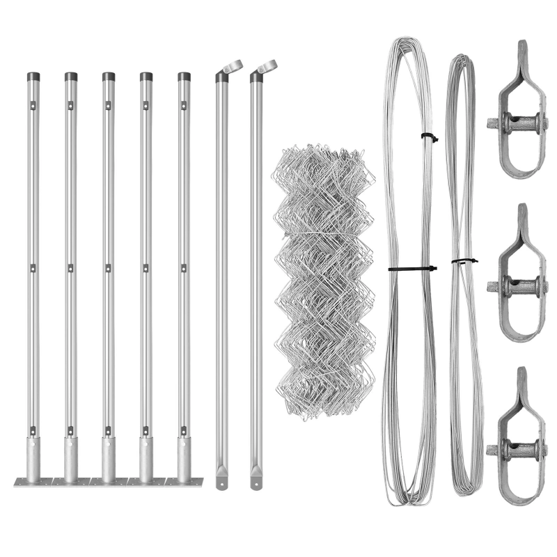 vidaXL Žoga āķis Sudraba 10 x 0,4 m ,40 x 40 mm acs, Tērauds
