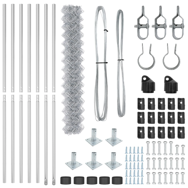 vidaXL Žoga āķis Sudraba 10 x 1,5 m ,40 x 40 mm acu, Tērauds