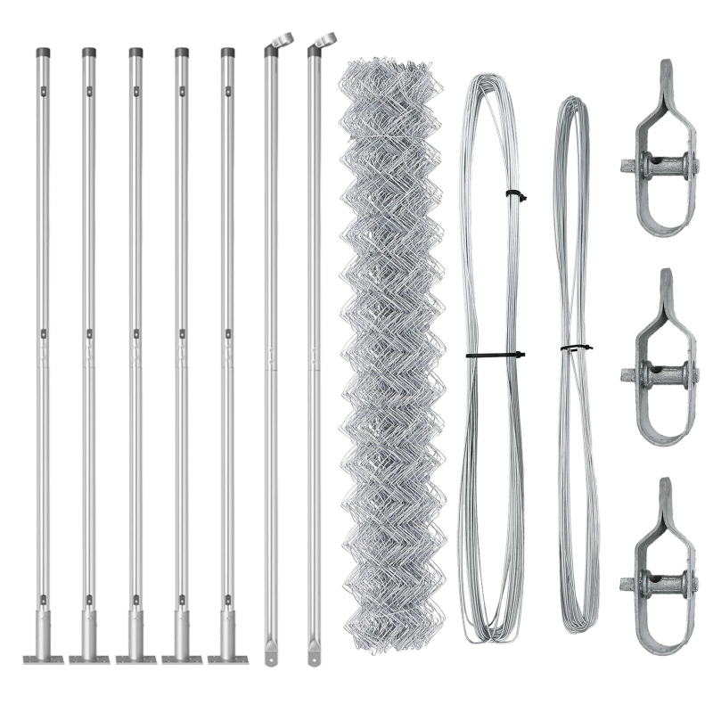 vidaXL Žoga āķis Sudraba 10 x 1,6 m ,60 x 60 mm acs, Tērauds