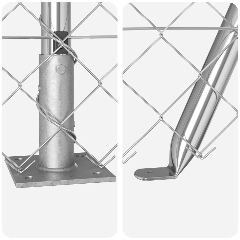 vidaXL Žoga āķis Sudraba 10 x 1,6 m ,60 x 60 mm acs, Tērauds