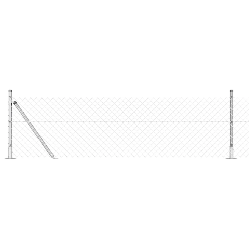 vidaXL Žoga āķis Sudraba 25 x 0,6 m ,40 x 40 mm acs, Tērauds